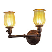 Traditional Revival 15"W Chelsea Favrile 2 LT Wall Sconce - Meyda 157498