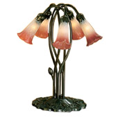 Victorian Pond Lily Pink/White Accent Lamp - Meyda 16012