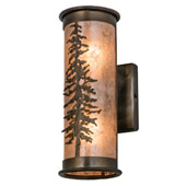 Rustic Tall Pine 5" Wide Wall Sconce - Meyda 168686
