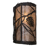 Rustic Whispering Pines 8" Wide Left Wall Sconce - Meyda 170615