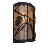 Rustic Whispering Pines 8" Wide Right Wall Sconce - Meyda 170619