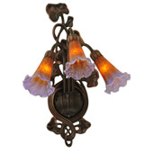 Victorian Pond Lily Amber/Purple Wall Sconce - Meyda 17205