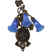 Victorian Pond Lily Blue Wall Sconce - Meyda 17234