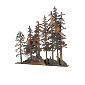 Rustic Tall Pines 31"L X 30"H Window Art - Meyda 173325