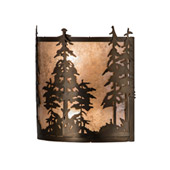 Rustic Tall Pines 12"W Wall Sconce - Meyda 179749