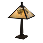Rustic Winter Pine 23.5"H Table Lamp - Meyda 181590