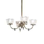 Traditional Revival 27" Wide Gas & Electric 4 Light Chandelier - Meyda 185605