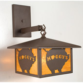 Rustic Personalized Hoggy's Hanging Wall Sconce - Meyda 19407
