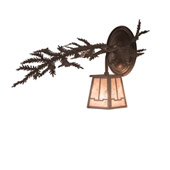 Rustic Valley View Pine Branch 14" Wide Left Wall Sconce - Meyda 198534
