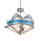 Rustic Catch Of The Day 27" Wide Inverted Pendant - Meyda 212869
