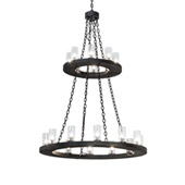 Transitional Loxley 42" Wide 20 Light Two Tier Chandelier - Meyda 221404