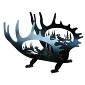 Rustic Moose Antler Log Holder - Meyda 22404