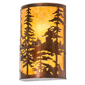 Rustic Tall Pines 12" Wide Wall Sconce - Meyda 224710