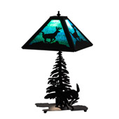 Rustic Lone Deer 21" High Table Lamp - Meyda 228148