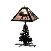 Rustic Lone Moose 21" High Table Lamp - Meyda 228787