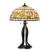 Tiffany Turning Leaf 30" High Table Lamp - Meyda 229126