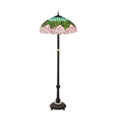 Tiffany Cabbage Rose 62" High Floor Lamp - Meyda 229130