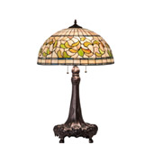 Tiffany Turning Leaf 31" High Table Lamp - Meyda 230449