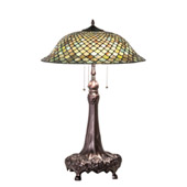 Tiffany Fishscale 31" High Table Lamp - Meyda 230465