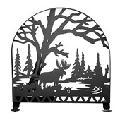 Rustic Moose Creek Arched Fireplace Screen - Meyda 23365