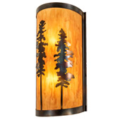 Rustic Tall Pines 9" Wide Wall Sconce - Meyda 236552