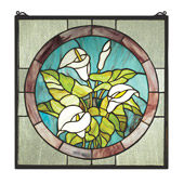 Tiffany Calla Lily Stained Glass Window - Meyda 23866