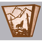 Rustic Northwoods Wolf On The Loose Wall Sconce - Meyda 23948