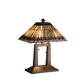 Tiffany Jeweled Peacock Desk Lamp - Meyda 26300