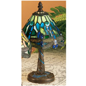 Tiffany Hanginghead Dragonfly W/ Twisted Fly Mosaic Base Mini Lamp - Meyda 26617