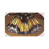 Tiffany Jeweled Peacock Fanlite Shade - Meyda Tiffany 27474