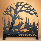 Rustic Moose Creek Arched Fireplace Screen - Meyda 28735