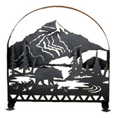 Rustic Bear Creek Arched Fireplace Screen - Meyda 28756