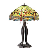 Tiffany Hanginghead Dragonfly 31" High Table Lamp - Meyda 31109