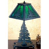 Rustic Pine Tree Table Lamp - Meyda Tiffany 31401
