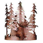 Rustic Moose Through The Trees Wall Sconce - Meyda 31655