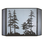 Rustic Tall Pines Folding Fireplace Screen - Meyda 31676