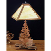Rustic Pine Tree and Moose Table Lamp - Meyda Tiffany 32516