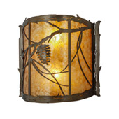Rustic Whispering Pines Wall Sconce - Meyda 32826