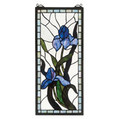 Tiffany Iris Stained Glass Window - Meyda 36073