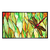 Tiffany Dragonfly 8"W X 14"H Stained Glass Window - Meyda 37511