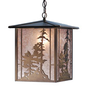 Rustic Tall Pines Lantern Pendant - Meyda 38629