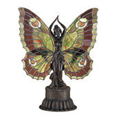 Art Deco Tiffany Butterfly Lady Accent Lamp - Meyda 48018