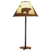Rustic Northwoods Bear In the Woods Table Lamp - Meyda Tiffany 48465