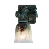 Rustic Pinecone 6" Wide Hand Painted Wall Sconce - Meyda 49517