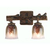 Rustic Northwoods Pinecone Hand Painted Wall Sconce - Meyda 49521