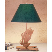 Rustic Leaping Bass Table Lamp - Meyda Tiffany 49791