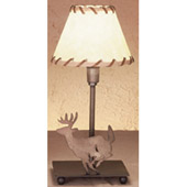 Rustic Lone Deer Faux Leather Accent Lamp - Meyda 49799