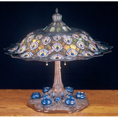Tiffany Peacock Feather Table Lamp - Meyda 49869