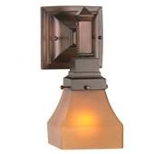 Craftsman/Mission Bungalow Frosted Amber Wall Sconce - Meyda 50357