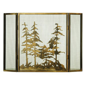 Rustic Tall Pines Folding Fireplace Screen - Meyda 68388